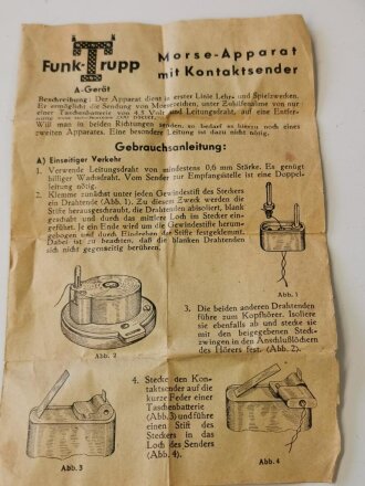 Kinderspielzeug 2.Weltkrieg "Funk Trupp Morse Taster" der Firma Trix, in der originalen Umverpackung