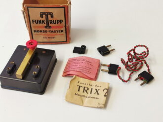 Kinderspielzeug 2.Weltkrieg "Funk Trupp Morse Taster" der Firma Trix, in der originalen Umverpackung