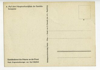 Ansichtskarte "Auf dem Hauptverbandplatz der Sanitätskompanie" - Sanitätsdienst des Heeres an der Front