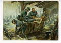 Ansichtskarte "Ärztliche Versorgung auf dem Truppenverbandplatz" - Sanitätsdienst des Heeres an der Front