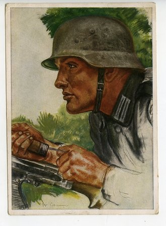Willrichkarte "Unsere Panzerwaffe - Ein Panzer-Pionier", datiert 1943