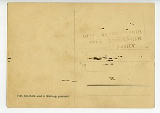Ansichtskarte "Flak-Geschütz wird in Stellung...