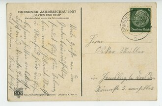 Ansichtskarte "Dresdner Jahresschau 1937 - Garten...