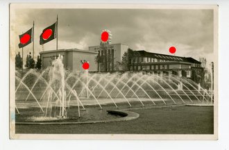 Ansichtskarte "Reichsausstellung Schaffendes Volk Düsseldorf 1937 - Wasserspiele", datiert 1937