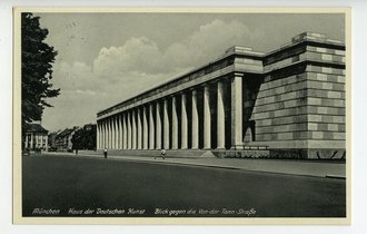 Ansichtskarte "München, Haus der Deutschen Kunst - Blick gegen die Von-der-Tann-Straße"