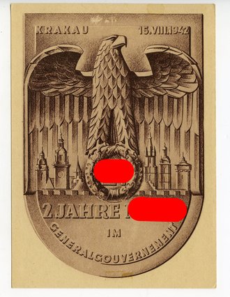 Ansichtskarte " 2 Jahre NSDAP im Generalgouvernement Krakau 1942"