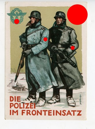 Ansichtskarte "Die Polizei im Fronteinsatz" Zum Tag der Deutschen Polizei 1942