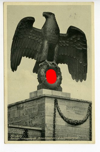 Ansichtskarte "Nürnberg Reichsparteitagsgelände, Hoheitszeichen i.d. Luitpoldarena"