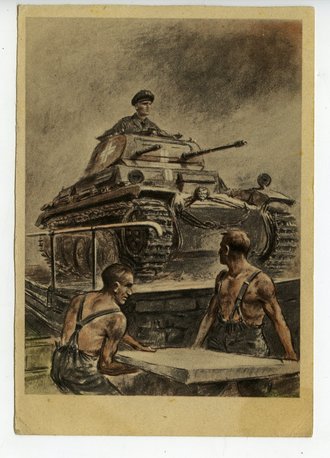 Ansichtskarte "Panzer", datiert 1940