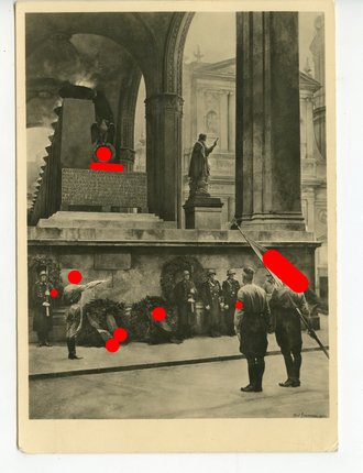 Ansichtskarte München, haus der deutschen Kunst "...und ihr habt doch gesiegt - von Paul Herrmann", datiert 1943