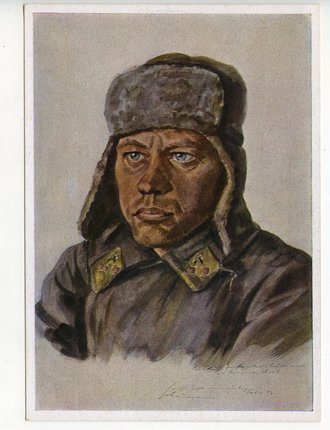 Ansichtskarte "Das Gesicht des Gegners - Sowjetrussischer Infanterie-Leutnant aus Kirow-Ural"