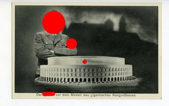 Ansichtskarte " Der Führers vor dem Modell des gigantischen Kongreßbaues "Verlag Photo Harren