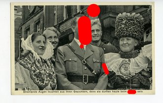 Ansichtskarte " Strahlende Augen leuchten aus ihren Gesichtern, denn sie durften heute beim Führer sein "Verlag Photo Harren