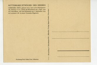 Ansichtskarte "Ritterkreuzträger Gerhard Hein" 