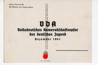 Willrichkarte "Unsere Panzerwaffe - Ein Panzer Fahrer", datiert 1941
