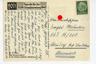 Willrichkarte "Der Panzerfahrer", datiert 1940