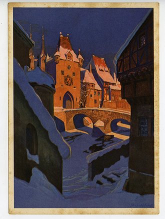 Ansichtskarte "Winter in alten deutschen Städten"