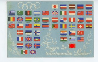 Ansichtskarte Olympia "Die flaggen der teilnehmenden...