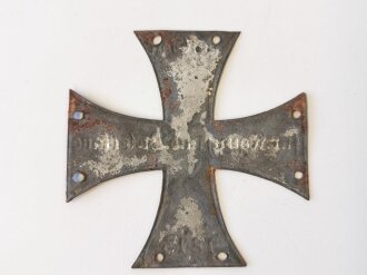 1. Weltkrieg, Landwehrkreuz für eine Wachstuchmütze. Höhe 62mm