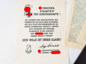 "Soldaten der Leibstandarte Adolf Hitler" Grossformatige Mappe mit 11 Drucken und Vorsatzblatt.