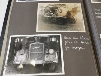 2 Fotoalben mit 139 Fotos eines Teilnehmers der "Ostfront Fahrt 1943"  des Oberkommando der Wehrmacht als Vertreter der Firma Opel .