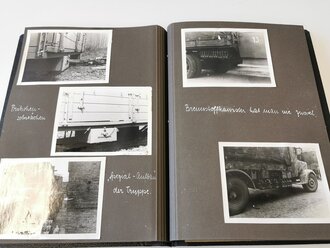 2 Fotoalben mit 139 Fotos eines Teilnehmers der "Ostfront Fahrt 1943"  des Oberkommando der Wehrmacht als Vertreter der Firma Opel .