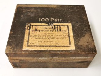 Transportbehälter für 100 Stück Patronen der 5cm Wurfgranaten36" datiert 1940