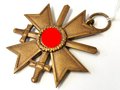 Kriegsverdienstkreuz 2. Klasse mit Schwertern , im Bandring Hersteller "63"  Franz Klast & Söhne, Gablonz