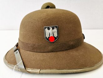 Heer, Tropenhelm aus Filz in sehr gutem Zustand. Kopfgrösse 56 datiert 1942