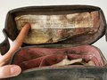 Deutsches Rotes Kreuz Koppeltasche für Sanitäter, schwarzes Leder, ungereinigtes Stück