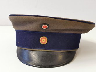 Baden 1.Weltkrieg, feldgraue Schirmmütze für Mannschaften Train. Guter Zustand