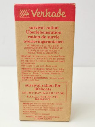"Survival ration for life boats" dated 1981. Unopened, for collecting only