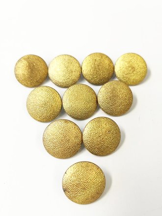 10 Stück Uniformknöpfe golden je 20,5mm, wohl Reichsbahn