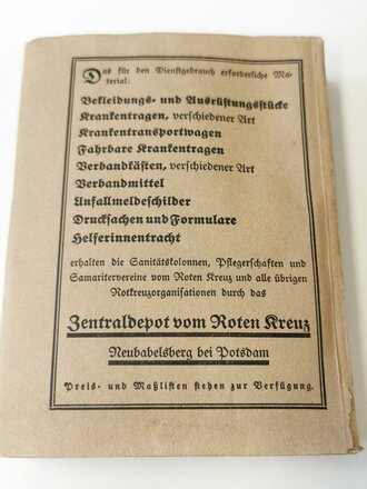 Amtliches Unterrichtsbuch des Deutschen Roten Kreuzes, Berlin 1930 mit 416 Seiten