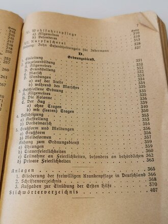 Amtliches Unterrichtsbuch des Deutschen Roten Kreuzes, Berlin 1930 mit 416 Seiten