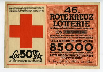 Los der 45.Rote Kreuz Lotterie 1931 in gutem Zustand