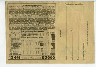 Los der 45.Rote Kreuz Lotterie 1931 in gutem Zustand