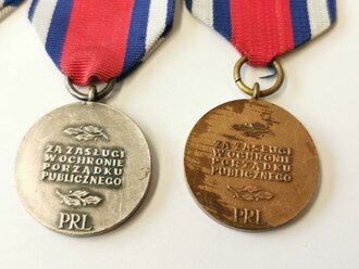 Polen, Polizei Verdienstmedaillen 1.- 3.Klasse "Für Verdienste beim Schutz der öffentlichen Ordnung"