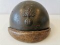 Frankreich, Stahlhelm Panzertruppe M36 in gutem Zustand, original lackiertes Stück