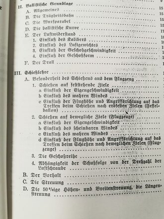 REPRODUKTION, L.Dv.4/3 Schießvorschrift für die Luftwaffe Teil 3 - Schießen mit starren Bordwaffen, Ausgabe 1940, 61 Seiten + Anlagen, A5