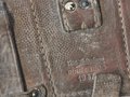 Patronentasche zum K98 Wehrmacht ( für 6 Ladestreifen ) . Braunes Leder, datiert 1937, ungereinigtes Stück