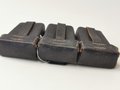 Patronentasche zum K98 Wehrmacht ( für 6 Ladestreifen ) . Schwarzes Leder, datiert 1942