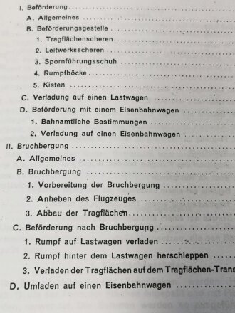 REPRODUKTION, D.(Luft)T.2109 G-1, Bf 109 G-1 Flugzeug-Handbuch Teil 10, Beförderung und Bruchbergung, März 1942, A5, 23 Seiten