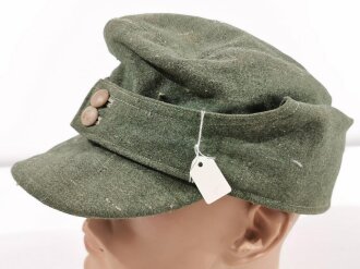 Bergmütze für Gebirgstruppen der Wehrmacht, stark getragenes Sück, Kopfgrösse 56