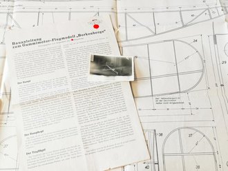 NSFK Bauplan und Bauanleitung für Gummimotor Flugmodell "Borkenberge"