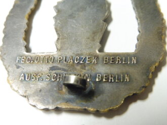 Minensucher Kriegsabzeichen, Buntmetall, Otto Placzek, Ausführung Schwerin Berlin