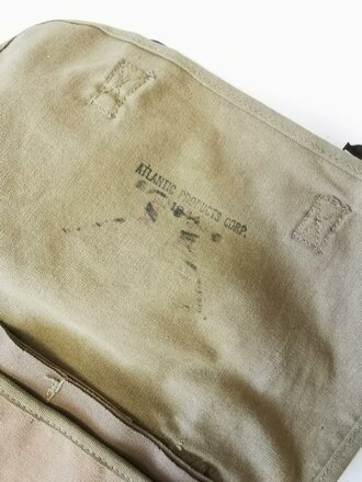 U.S.Army 1944 dated mussette bag, named, straps cut