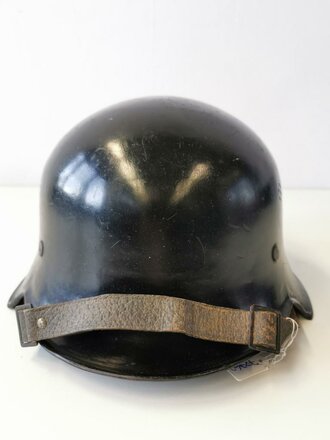 Stahlhelm Polizei, original schwarz lackiert, das...