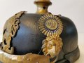 Bayern, Pickelhaube für Angehörige der Gendarmerie. Keine Doppellöcher, guter Gesamtzustand, Kopfgrösse 55