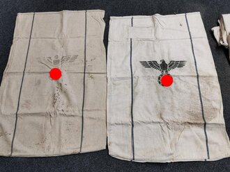 9 Stück Heeresverpflegungssäcke Wehrmacht, ungereinigte Stücke